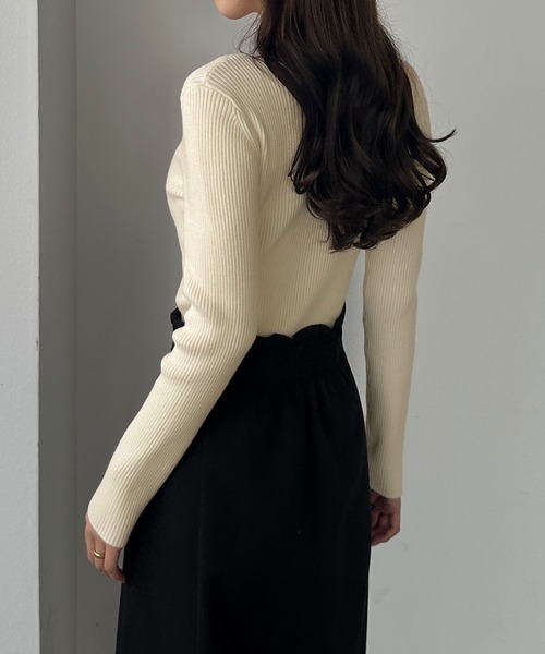 【新品】 L'Appartement リブニット タイト　ボートネック 長袖 L'Appartement（アパルトモン）の「◇ボートネック Rib Knit