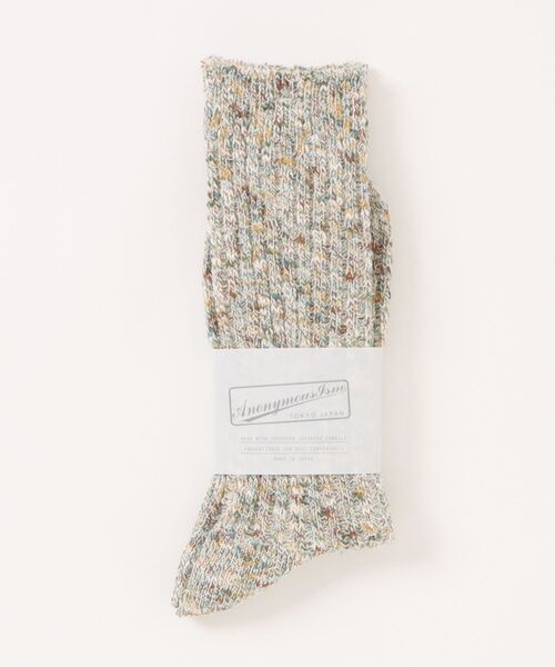 ANONYMOUSISM(アノニマスイズム)の「【AnonymousIsm】Homespun art yarn Crew / ホームスパン アートヤーン クルー丈 ソックス(ソックス/靴下・メンズ・マルチ/ブラック/カーキ/インディゴブルー/グリーン系その他/ピンク/ブルー系その他・25cm~27cm)」の4枚目の写真