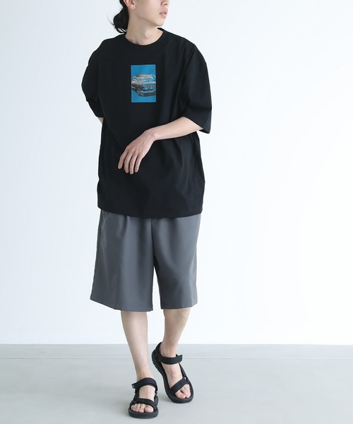 n'OrLABEL(ノアールレーベル)の「ベーシックワイドハーフパンツ(その他パンツ・メンズ・ブラック/グレイッシュブルー・M/L/XL)」の7枚目の写真
