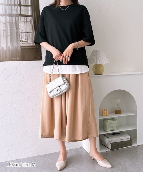 nissen(ニッセン)の「カットジョーゼットインタックワイドパンツ(その他パンツ・レディース・ベージュ/ミント/ピンク/ブラック・S/M/L/LL)」の5枚目の写真