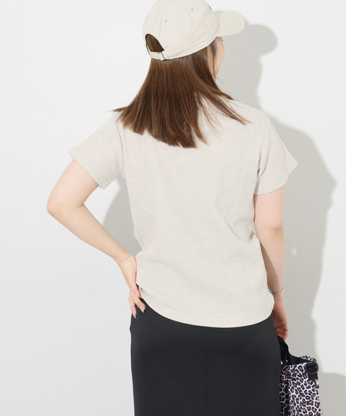 JOURNAL STANDARD relume(ジャーナルスタンダード レリューム)の「《追加2》TCワッフルショートスリーブTシャツ(Tシャツ/カットソー・レディース・ブルー/ホワイト/ブラック/バーガンディー/ストーン・FREE)」の12枚目の写真