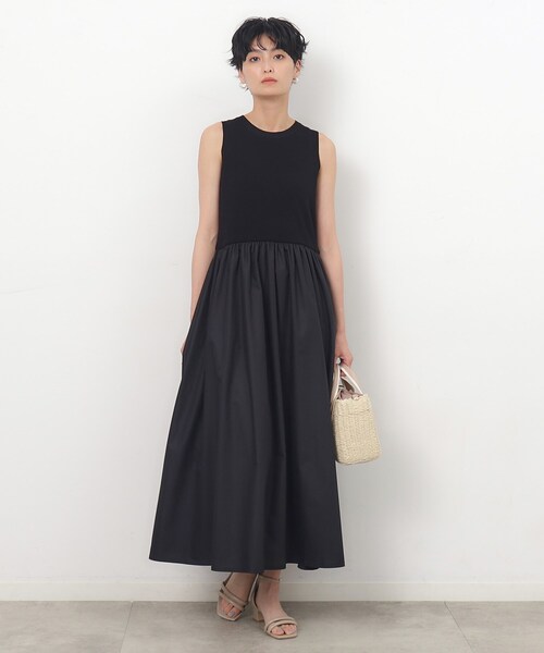 OPAQUE.CLIP（オペークドットクリップ）の「◆アメスリニットドッキングワンピース【洗濯機洗い可】（ワンピース・レディース・チャコール/オリーブ/ブラック・40/36/38）」の6枚目の写真