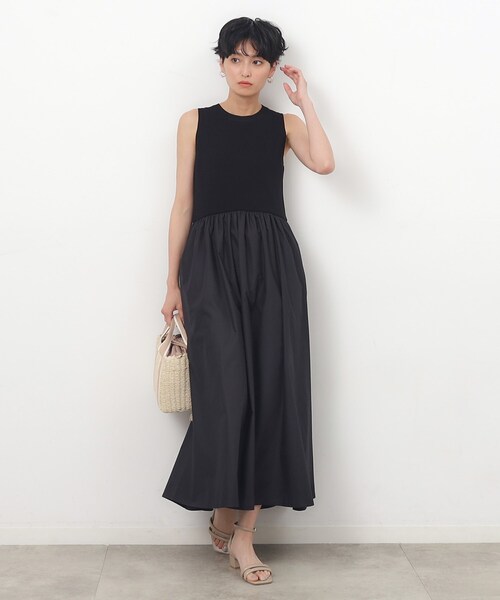 OPAQUE.CLIP（オペークドットクリップ）の「◆アメスリニットドッキングワンピース【洗濯機洗い可】（ワンピース・レディース・チャコール/オリーブ/ブラック・40/36/38）」の5枚目の写真