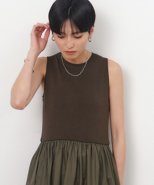 OPAQUE.CLIP（オペークドットクリップ）の「◆アメスリニットドッキングワンピース【洗濯機洗い可】（ワンピース・レディース・チャコール/オリーブ/ブラック・40/36/38）」の21枚目の写真