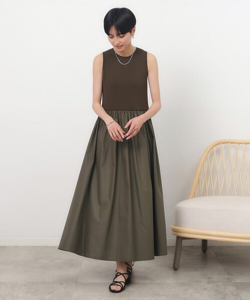 OPAQUE.CLIP（オペークドットクリップ）の「◆アメスリニットドッキングワンピース【洗濯機洗い可】（ワンピース・レディース・チャコール/オリーブ/ブラック・40/36/38）」の20枚目の写真