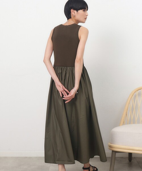 OPAQUE.CLIP（オペークドットクリップ）の「◆アメスリニットドッキングワンピース【洗濯機洗い可】（ワンピース・レディース・チャコール/オリーブ/ブラック・40/36/38）」の19枚目の写真