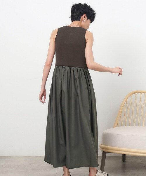 OPAQUE.CLIP（オペークドットクリップ）の「◆アメスリニットドッキングワンピース【洗濯機洗い可】（ワンピース・レディース・チャコール/オリーブ/ブラック・40/36/38）」の16枚目の写真