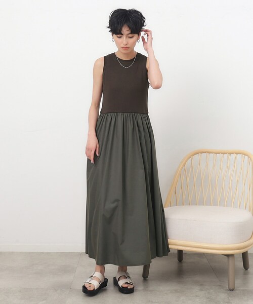 OPAQUE.CLIP（オペークドットクリップ）の「◆アメスリニットドッキングワンピース【洗濯機洗い可】（ワンピース・レディース・チャコール/オリーブ/ブラック・40/36/38）」の15枚目の写真