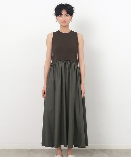 OPAQUE.CLIP（オペークドットクリップ）の「◆アメスリニットドッキングワンピース【洗濯機洗い可】（ワンピース・レディース・チャコール/オリーブ/ブラック・40/36/38）」の13枚目の写真