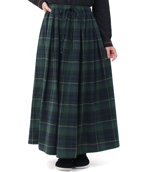チチカカ（チチカカ）の「起毛コットンチェックスカート【大きいサイズ】（スカート・レディース・グリーン/イエロー/ネイビー・3L）」の17枚目の写真
