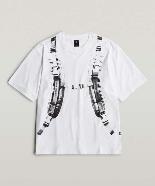 【セール】BACKPACK GRAPHIC BOXY T-SHIRT/オーバーサイズグラフィックT（Tシャツ/カットソー）｜G-STAR RAW（ジースターロゥ）