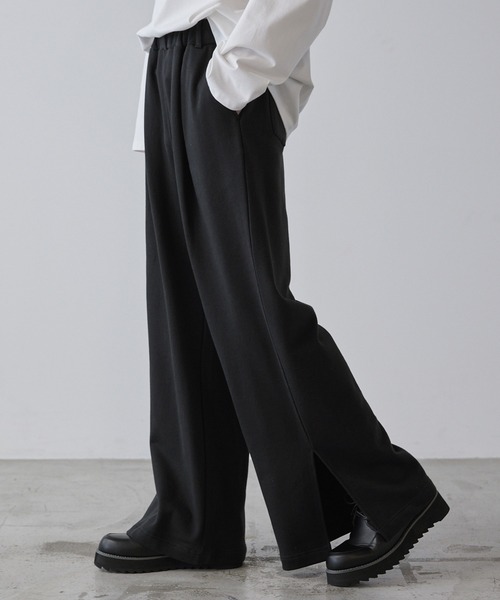 CLEL（クレイル）の「【CLEL】Side Slit Flare Sweat Pants/サイドスリット フレアスウェットパンツ（スウェットパンツ・メンズ・グレー系/ブラック/ライトグレー系・XS/S/M/L）」の7枚目の写真