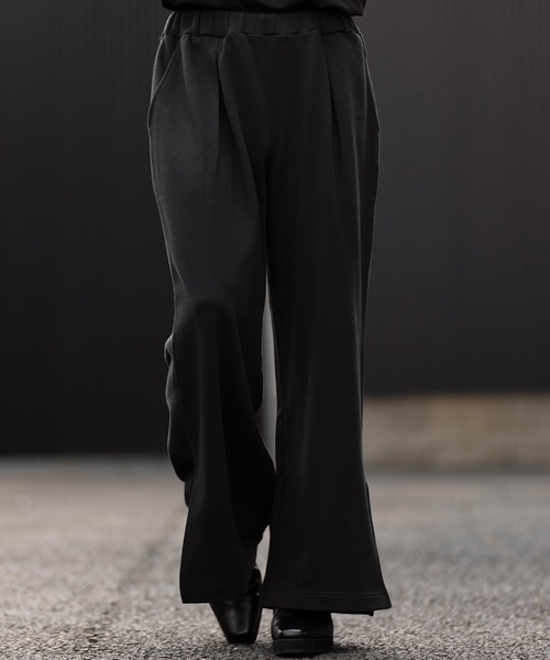 CLEL】Side Slit Flare Sweat Pants/サイドスリット フレア