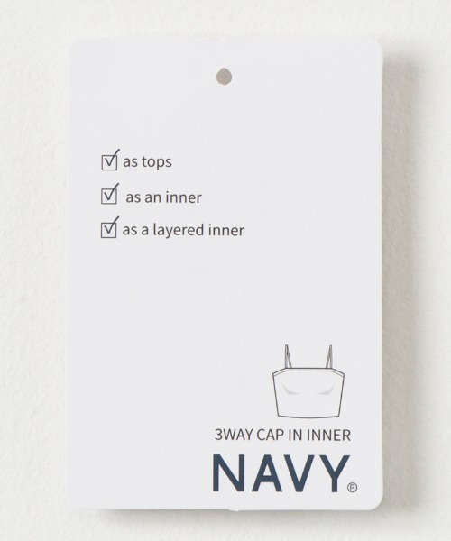 NAVY（ネイビー）の「ショート丈 カップ 付き ブラトップ キャミソール（キャミソール・レディース・グリーン/ホワイト/ブラック・L/M）」の7枚目の写真