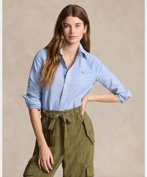 POLO RALPH LAUREN(ポロ ラルフ ローレン)の「スリム フィット ストレッチ オックスフォード シャツ(シャツ/ブラウス・レディース・ブルー・0/2/00/10/4/6/8)」の1枚目の写真