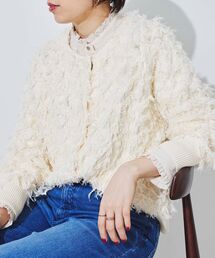 le.coeur blanc | フリンジクルーネックカーディガン(カーディガン/ボレロ)