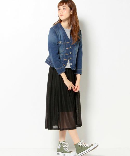 Another Edition（アナザーエディション）の「■デニムノーカラーカバーオール/AEBC DNM NO/COL COVERALL◆（デニムジャケット・レディース・ターコイズブルー/コバルトブルー・フリー）」の16枚目の写真