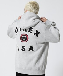 AVIREX(ABbNX)VARSITY LOGO SWEAT ZIP UP PARKA / o[VeB S XEFbg Wbv Abv p[J[ / AVIREX / ABbNX(p[J[)