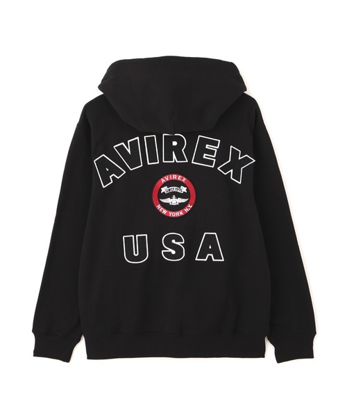 AVIREX バックロゴパーカー アヴィレックス AVIREX VARSITY LOGO SWEAT ZIP UP PARKA /バー