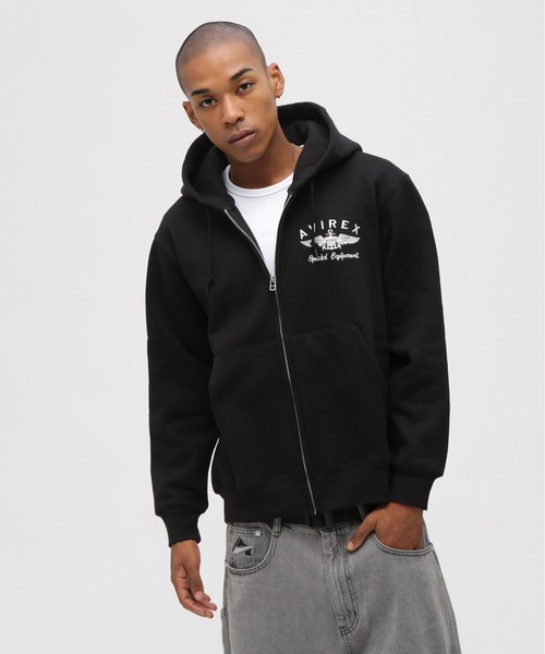 AVIREX(アヴィレックス)の「VARSITY LOGO SWEAT ZIP UP PARKA / バーシティ ロゴ スウェット ジップ アップ パーカー / AVIREX / アヴィレックス(パーカー・メンズ・カーキ/その他17/オリーブ系/ブラック/ホワイト/グリーン/オレンジ・MEDIUM/L/M/2XL/XL/LARGE/X-LARGE/XX-LARGE)」の16枚目の写真