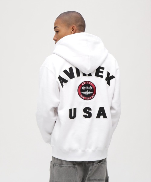 VARSITY LOGO SWEAT ZIP UP PARKA / バーシティ ロゴ スウェット