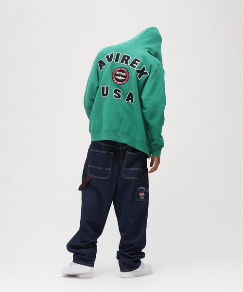 VARSITY LOGO SWEAT ZIP UP PARKA / バーシティ ロゴ スウェット