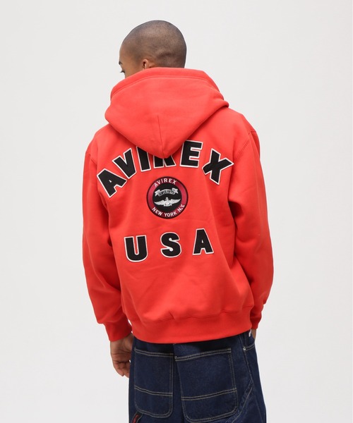 VARSITY LOGO SWEAT ZIP UP PARKA / バーシティ ロゴ スウェット