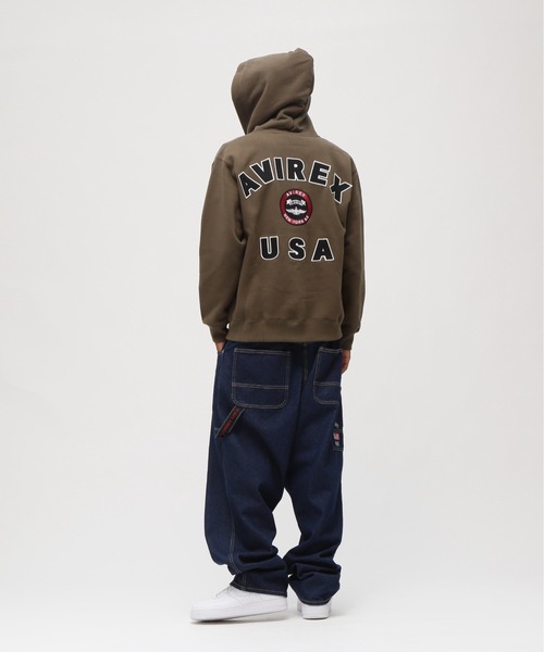 VARSITY LOGO SWEAT ZIP UP PARKA / バーシティ ロゴ スウェット