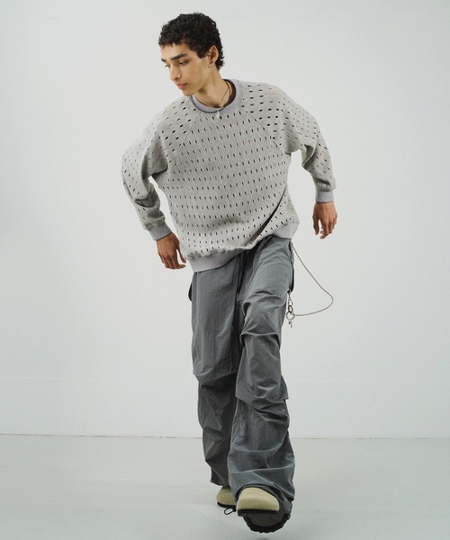 JIEDA（ジエダ）の「NYLON PARACHUTE PANTS（その他パンツ・メンズ・グレー/ブラック・1/2）」の3枚目の写真