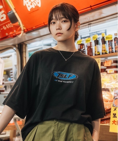 【韓国 Life Work】ビンテージストライプワイドフィットTシャツ 韓国 Life Work】ビンテージストライプワイドフィットTシャツ