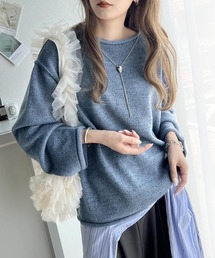 《Javaジャバコラボ》こなれシルエット。くるっとロールネックミックスカラーニット