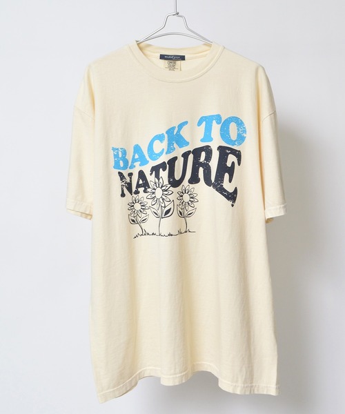 Revo.(レボ)の「MODISH GAZE BACK TO NATURE ピグメント加工 ビッグシルエットTシャツ(Tシャツ/カットソー・レディース・アイボリー/ネイビー/スミクロ・FREE)」の3枚目の写真