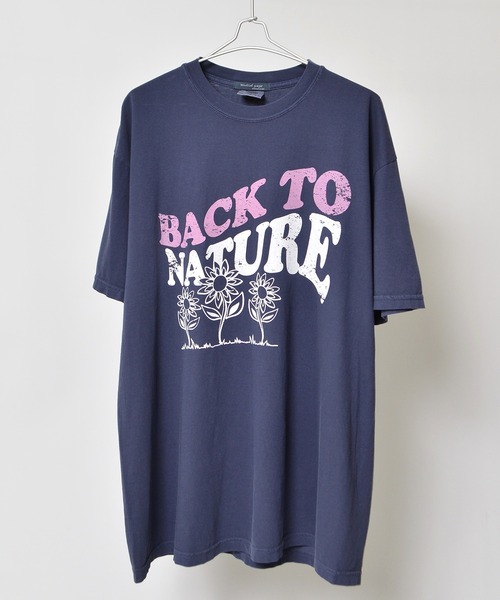 Revo.(レボ)の「MODISH GAZE BACK TO NATURE ピグメント加工 ビッグシルエットTシャツ(Tシャツ/カットソー・レディース・アイボリー/ネイビー/スミクロ・FREE)」の1枚目の写真