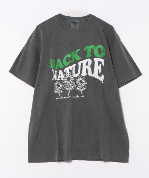 Revo.(レボ)の「MODISH GAZE BACK TO NATURE ピグメント加工 ビッグシルエットTシャツ(Tシャツ/カットソー・レディース・アイボリー/ネイビー/スミクロ・FREE)」の12枚目の写真