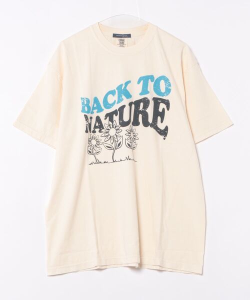 Revo.(レボ)の「MODISH GAZE BACK TO NATURE ピグメント加工 ビッグシルエットTシャツ(Tシャツ/カットソー・レディース・アイボリー/ネイビー/スミクロ・FREE)」の13枚目の写真