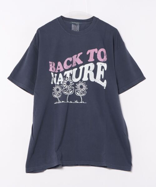 Revo.(レボ)の「MODISH GAZE BACK TO NATURE ピグメント加工 ビッグシルエットTシャツ(Tシャツ/カットソー・レディース・アイボリー/ネイビー/スミクロ・FREE)」の14枚目の写真