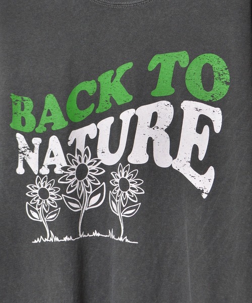 Revo.(レボ)の「MODISH GAZE BACK TO NATURE ピグメント加工 ビッグシルエットTシャツ(Tシャツ/カットソー・レディース・アイボリー/ネイビー/スミクロ・FREE)」の6枚目の写真
