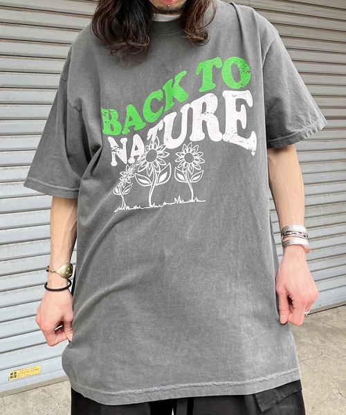 Revo.(レボ)の「MODISH GAZE BACK TO NATURE ピグメント加工 ビッグシルエットTシャツ(Tシャツ/カットソー・レディース・アイボリー/ネイビー/スミクロ・FREE)」の9枚目の写真