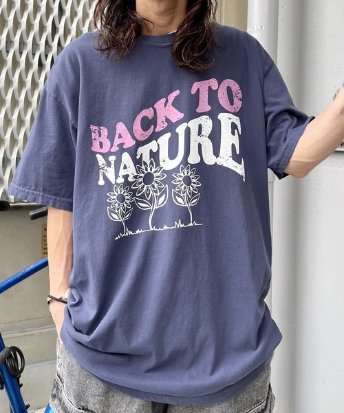 Revo.(レボ)の「MODISH GAZE BACK TO NATURE ピグメント加工 ビッグシルエットTシャツ(Tシャツ/カットソー・レディース・アイボリー/ネイビー/スミクロ・FREE)」の11枚目の写真