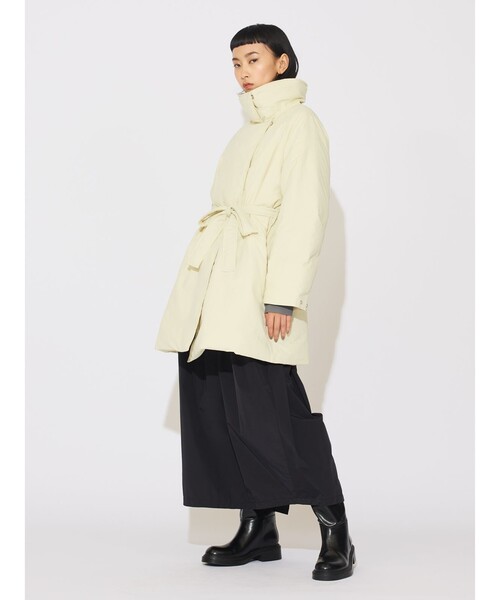 MIDIUMISOLIDスタンドカラーダウンコート 黒 MIDIUMISOLID今季美品スタンドカラーダウンコート黒