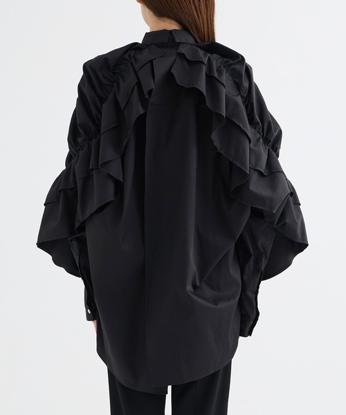 GURTWEIN/ガーウィン】exaggrating shoulder oversized evening blouse