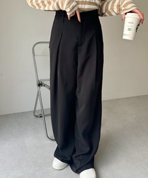 【美脚シルエット】 センタータックワイド スラックスパンツ