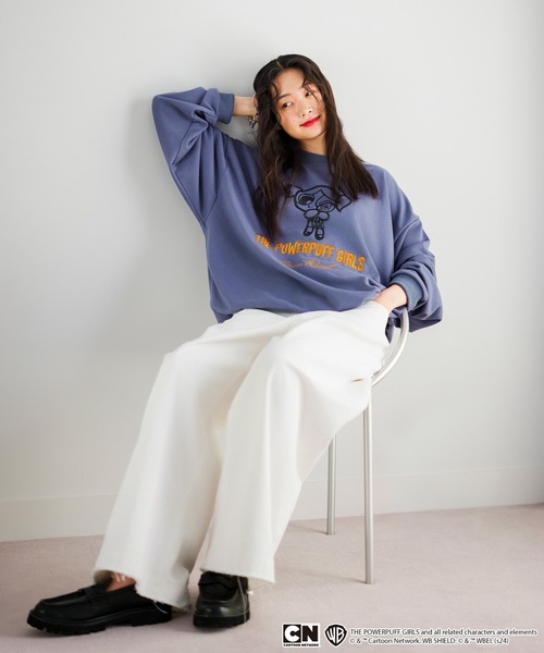 JUNRED(ジュンレッド)の「【 THE POWERPUFF GIRLS / パワーパフ ガールズ コラボ 】スウェットプルオーバー(スウェット・メンズ・チャコールグレー/ライトグレー/ブルー・L/M)」の15枚目の写真