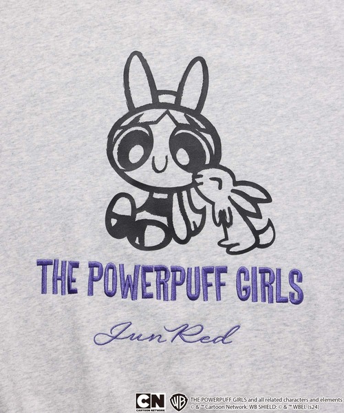 JUNRED(ジュンレッド)の「【 THE POWERPUFF GIRLS / パワーパフ ガールズ コラボ 】スウェットプルオーバー(スウェット・メンズ・チャコールグレー/ライトグレー/ブルー・L/M)」の8枚目の写真