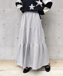 Q | 裏起毛ティアードスカート(スカート)