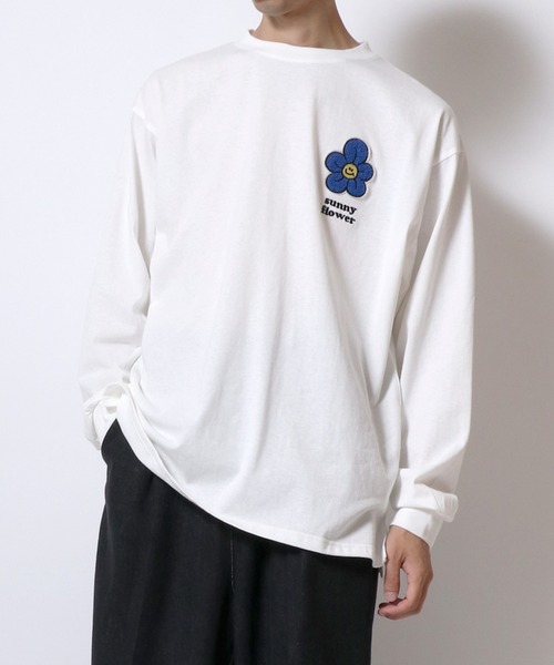 SITRY（シトリー）の「Chenille Embroidery T-shirt/フラワー ゴースト ビリヤード サガラ ワンポイント刺繍 オーバーサイズ ロンＴ 長袖Tシャツ（Tシャツ/カットソー・メンズ・ホワイト/ブラック/ブラック系その他/ホワイト系その他/ホワイト系その他2/ブラック系その他2/ホワイト系その他3/ブラック系その他4/ホワイト系その他4/ブラック系その他3・M/L）」の18枚目の写真