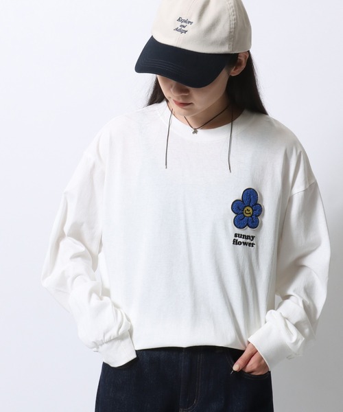 SITRY（シトリー）の「Chenille Embroidery T-shirt/フラワー ゴースト ビリヤード サガラ ワンポイント刺繍 オーバーサイズ ロンＴ 長袖Tシャツ（Tシャツ/カットソー・メンズ・ホワイト/ブラック/ブラック系その他/ホワイト系その他/ホワイト系その他2/ブラック系その他2/ホワイト系その他3/ブラック系その他4/ホワイト系その他4/ブラック系その他3・M/L）」の21枚目の写真