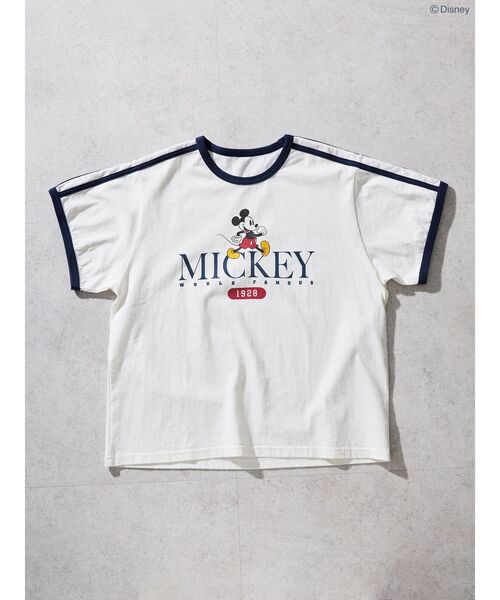 セール】ラインTシャツ Off White/Disney（Tシャツ/カットソー 