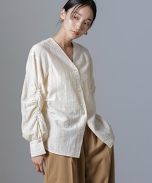 NANO universe | ギャザースリーブコンシャスブラウス(シャツ/ブラウス)