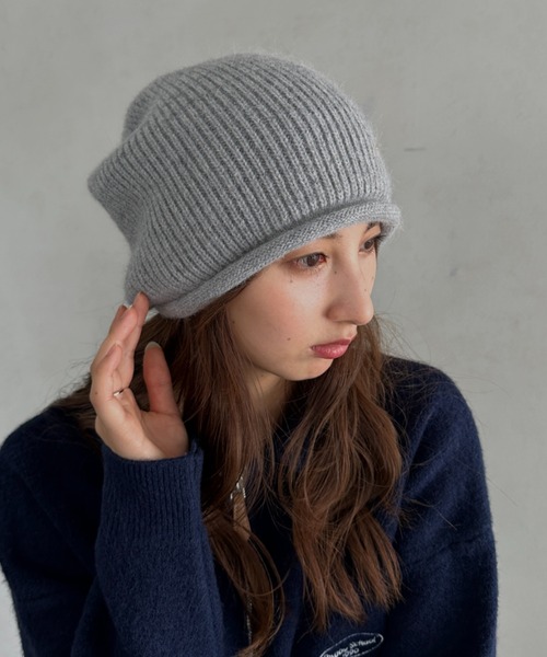 MYMOOD.（マイムード）の「ルーズシルエットニット帽（ニットキャップ/ビーニー・レディース・ベージュ/アイボリー/ブラック/グレー・FREE）」の4枚目の写真